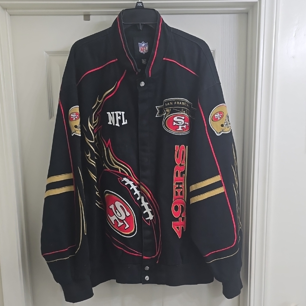 NFL Black and Red Varsity Bomber Jacket